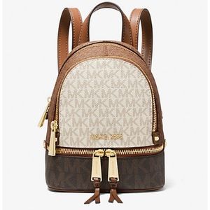 Michael Kors Rhea Mini Color-Block Logo Backpack